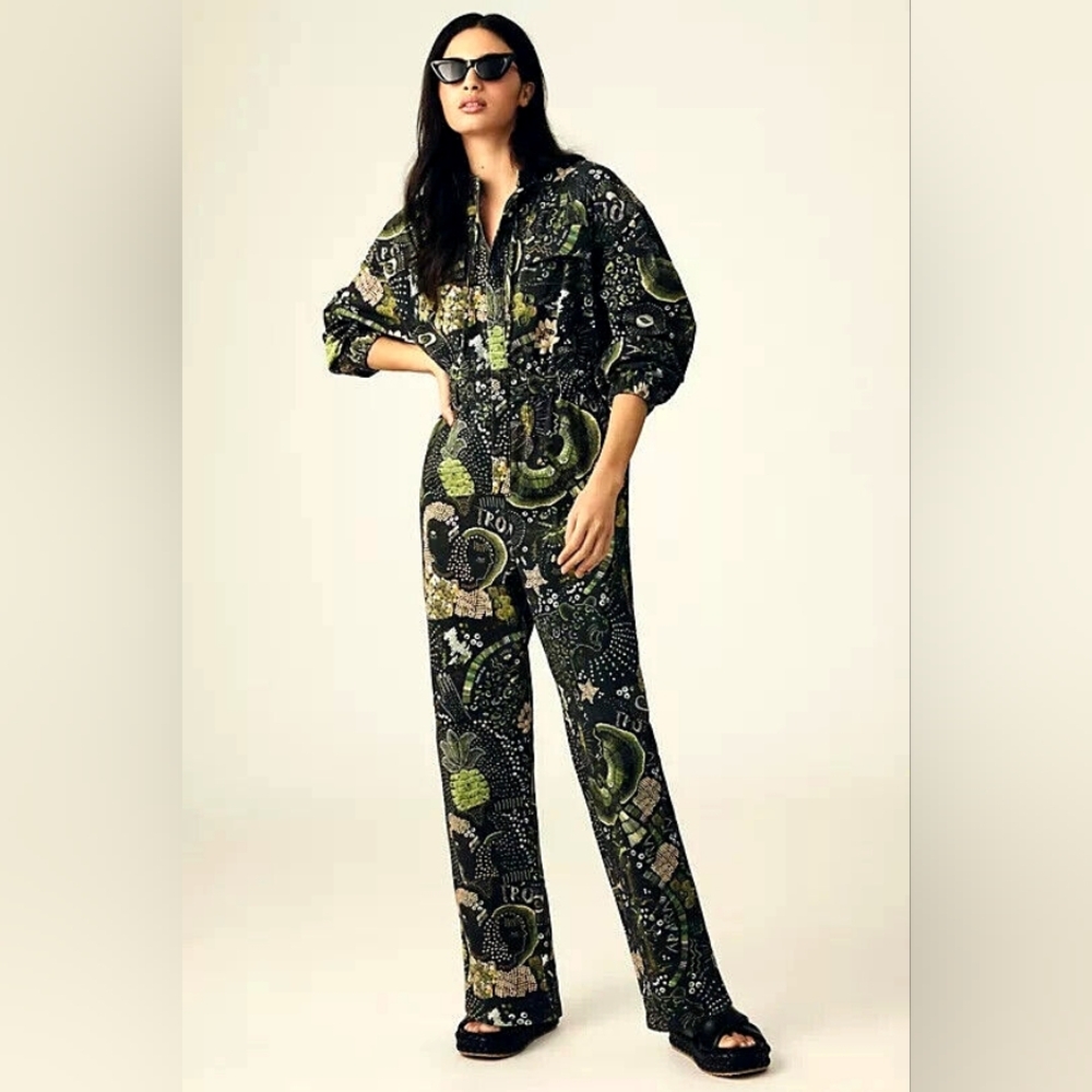 FARM Rio Dark Patterned Jumpsuit